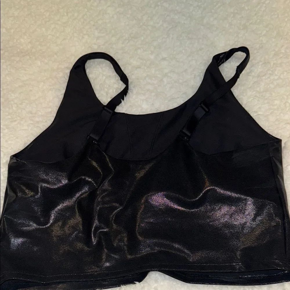 Black Shiny Work Out Top - Picture 7 of 7